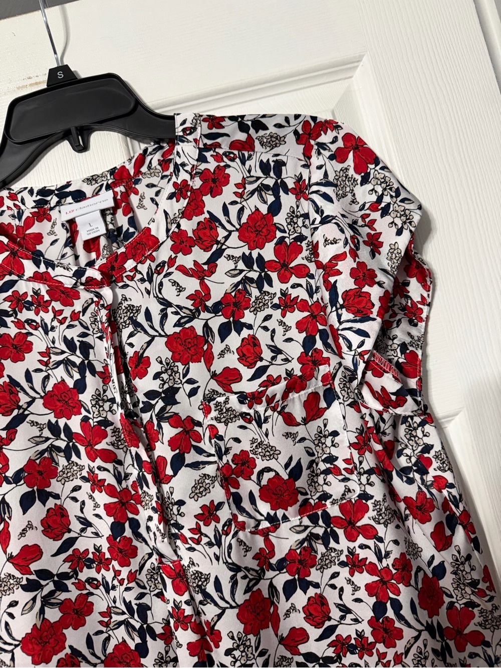 Liz Claiborne Cap Sleeve Floral Print Blouse - Picture 6 of 15